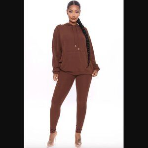 NWT Fashion Nova Ava Ribbed Legging Set Brown | L | Matching Set